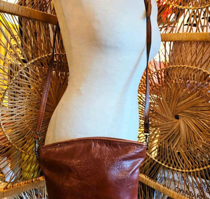 Vintage 80's Leather Shoulder Bag - Yatva