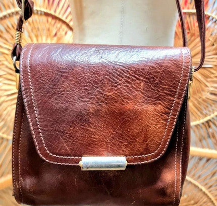 Vintage 80's Leather Shoulder Bag - Yatva