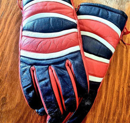 Vintage 80's Leather Ski Gloves - Yatva
