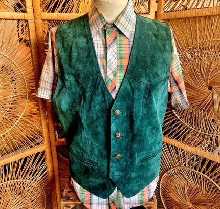 Vintage 80's Leather Waistcoat - Yatva