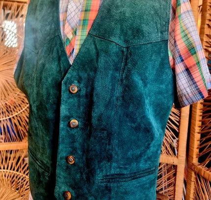 Vintage 80's Leather Waistcoat - Yatva