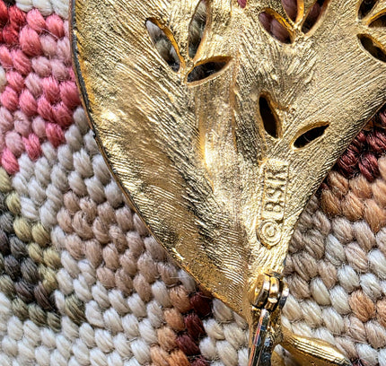 Vintage 80's Leaves Brooch - Yatva
