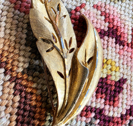 Vintage 80's Leaves Brooch - Yatva
