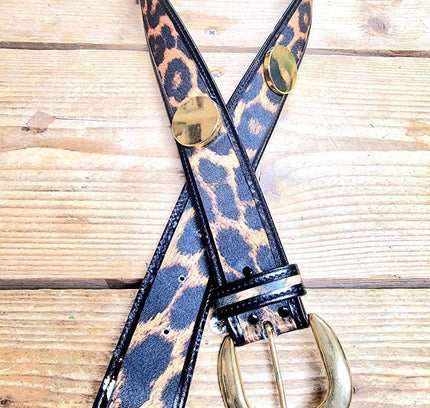 Vintage 80's Leopard Print Belt - Yatva