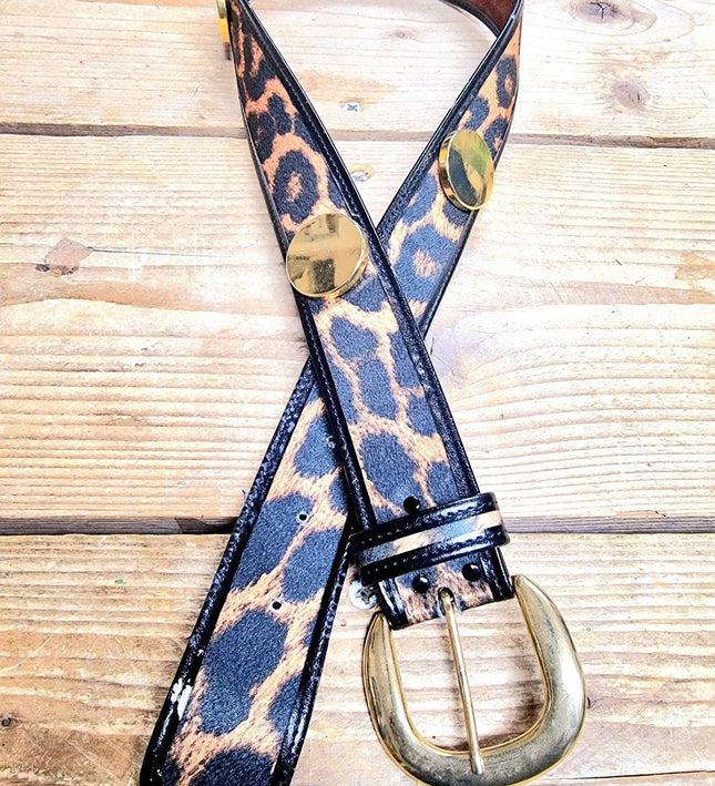 Vintage 80's Leopard Print Belt - Yatva
