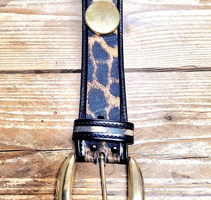Vintage 80's Leopard Print Belt - Yatva