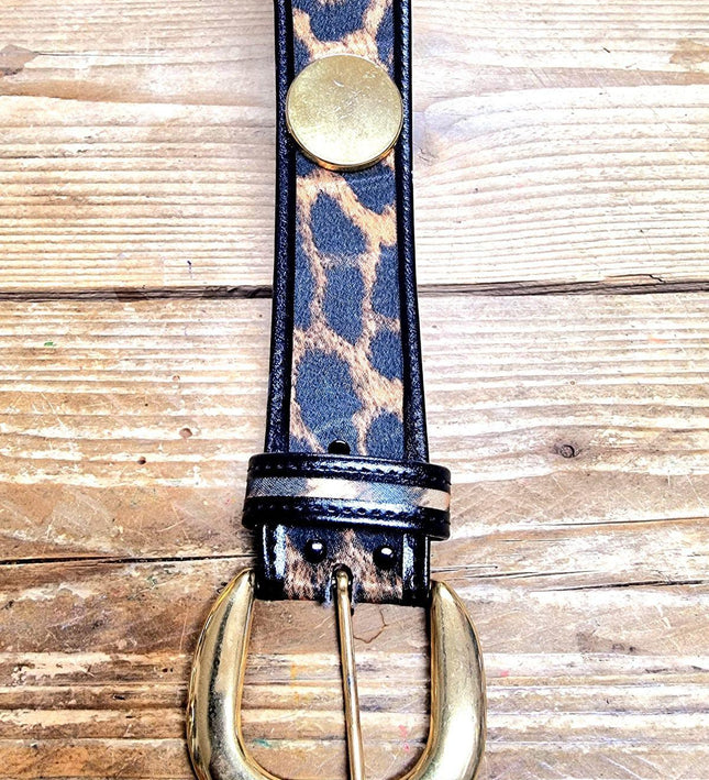 Vintage 80's Leopard Print Belt - Yatva