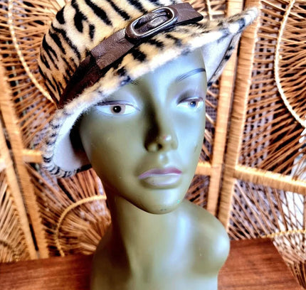 Vintage 80's Leopard Print Hat - Yatva