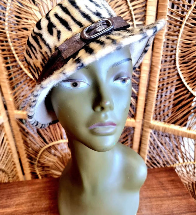 Vintage 80's Leopard Print Hat - Yatva
