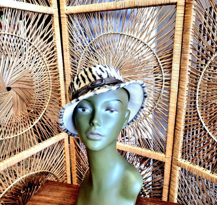 Vintage 80's Leopard Print Hat - Yatva