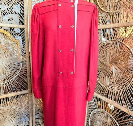 Vintage 80's Louis Féraud Military Dress - Yatva