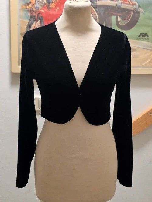 Vintage 80's Lulu Fl'h Velvet Crop Jacket