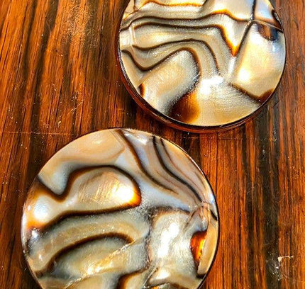 Vintage 80s Marble Lucite Style Made in Germany Clip on Earrings - Yatva