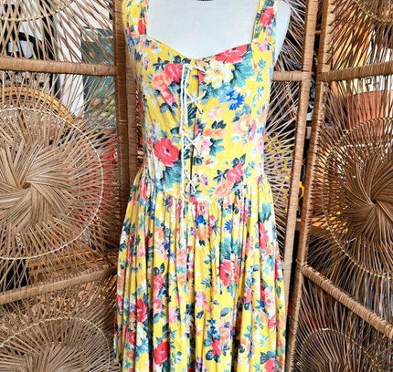 Vintage 80's Milkmaid Style Dress - Yatva