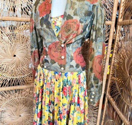 Vintage 80's Milkmaid Style Dress - Yatva