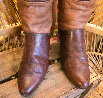 Vintage 80s Multi - colour Leather Boots - Yatva