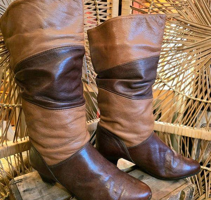 Vintage 80s Multi - colour Leather Boots - Yatva