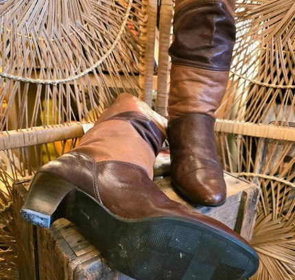 Vintage 80s Multi - colour Leather Boots - Yatva