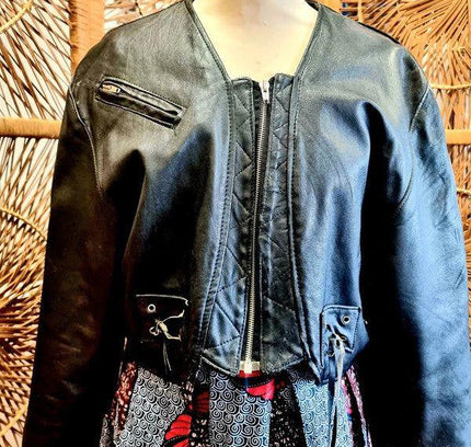 Vintage 80s Obsession Leather Crop Jacket - Yatva