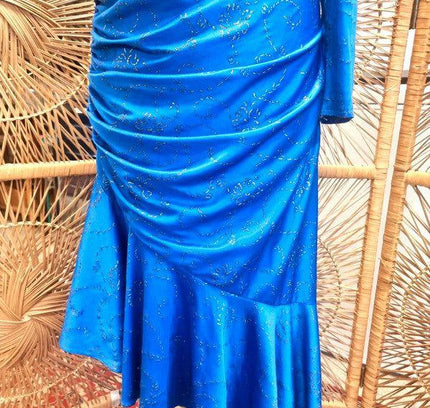 Vintage 80s One Shoulder Glitter Dress - Yatva