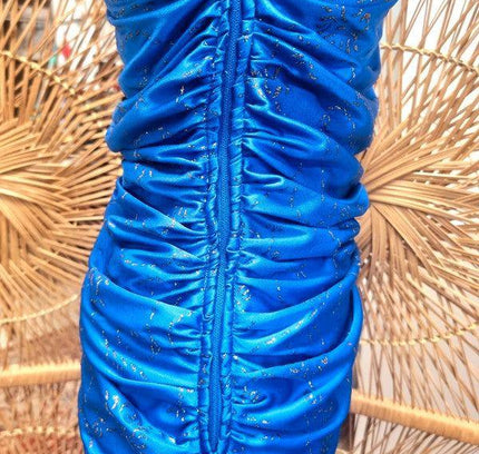 Vintage 80s One Shoulder Glitter Dress - Yatva