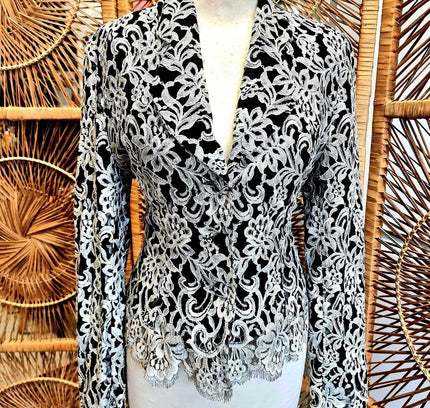 Vintage 80's Orna Farho Paris Lace Jacket - Yatva