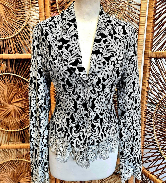 Vintage 80's Orna Farho Paris Lace Jacket - Yatva