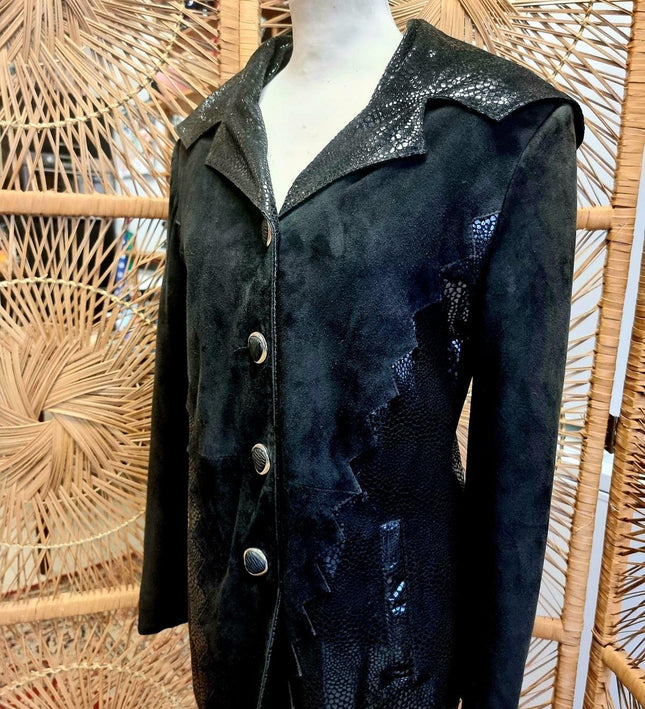 Vintage 80's Paris Leather Fashion Hooded Jacket - Yatva