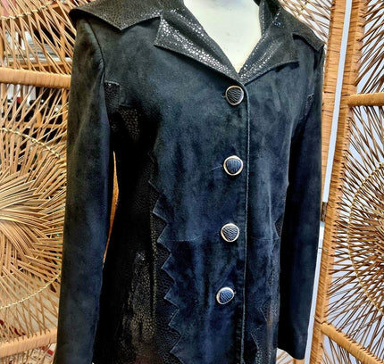 Vintage 80's Paris Leather Fashion Hooded Jacket - Yatva