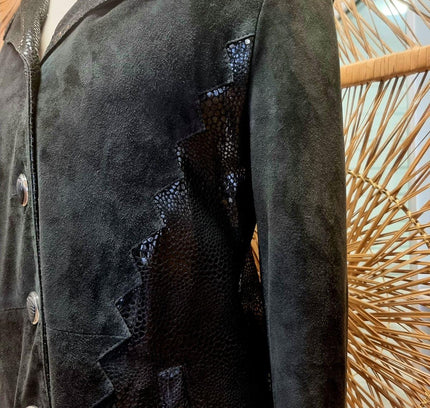 Vintage 80's Paris Leather Fashion Hooded Jacket - Yatva