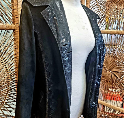 Vintage 80's Paris Leather Fashion Hooded Jacket - Yatva