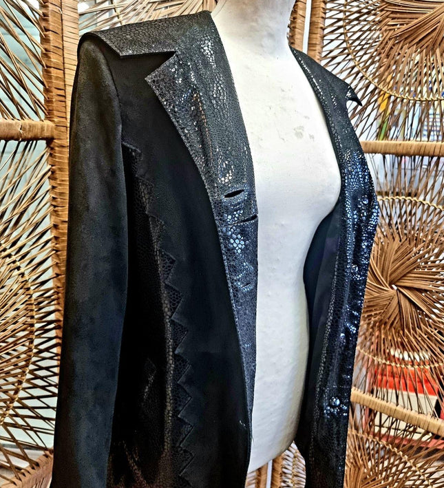 Vintage 80's Paris Leather Fashion Hooded Jacket - Yatva