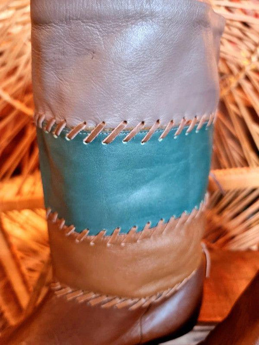 Vintage 80's Patchwork Leather Boots - Yatva