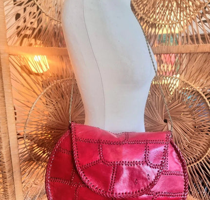 Vintage 80's Patchwork Leather Shoulder Bag - Yatva