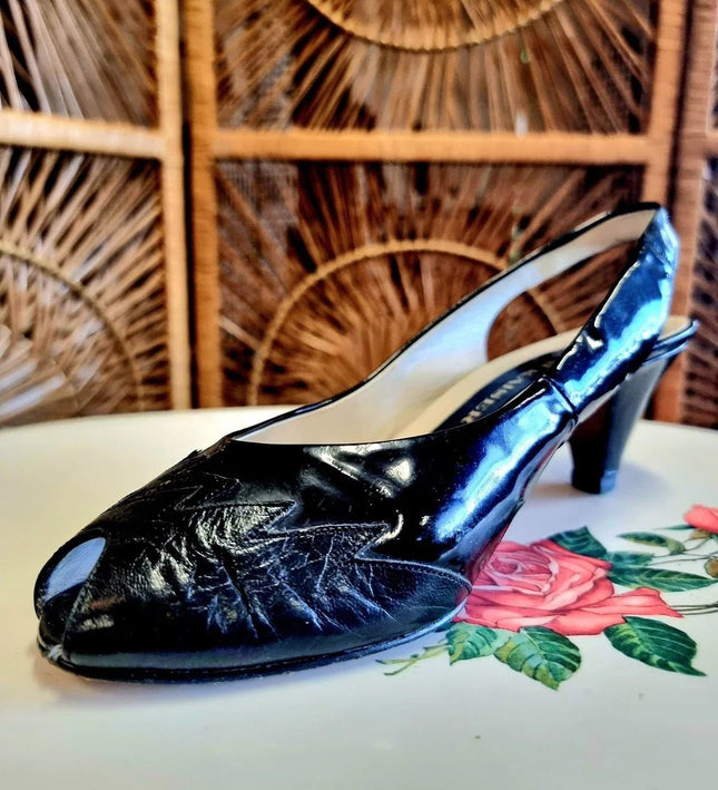 Vintage 80s Peter Kaiser Slingback Shoes - Yatva
