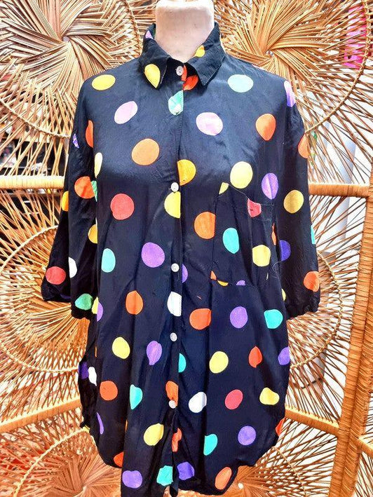 Vintage 80's Polka Dots Shirt - Yatva