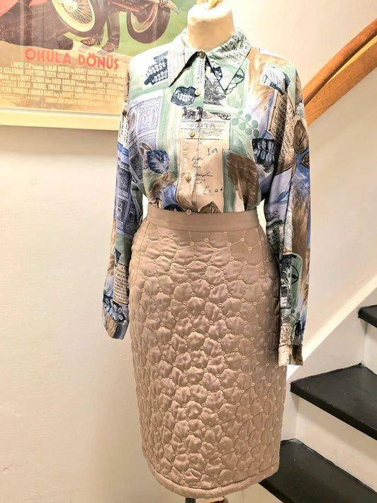 Vintage 80's Quilted Lenvol Skirt - Yatva