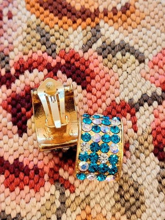 Vintage 80's Rectangle Clip - On Earrings - Yatva