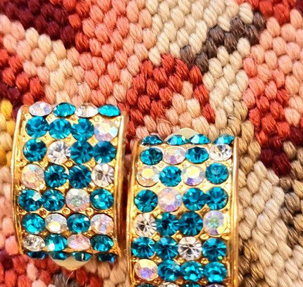 Vintage 80's Rectangle Clip - On Earrings - Yatva