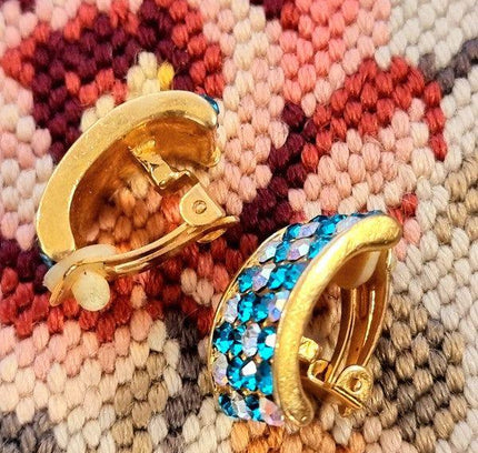 Vintage 80's Rectangle Clip - On Earrings - Yatva