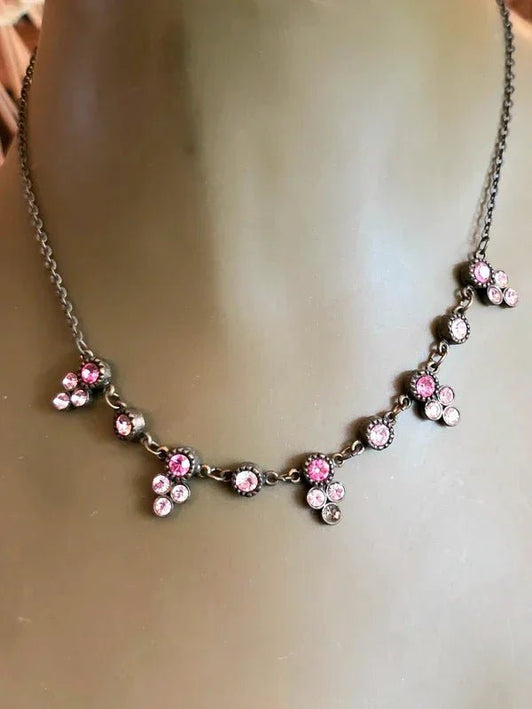 Vintage 80's Rhinestone Chain Necklace - Yatva