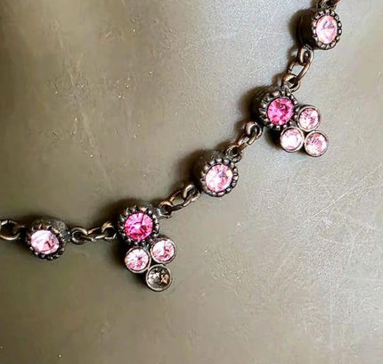 Vintage 80's Rhinestone Chain Necklace - Yatva