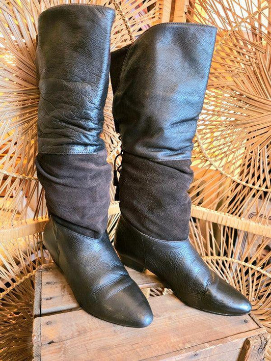 Vintage 80s Riding Pull up Boots - Yatva