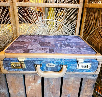Vintage 80's Rodelle Aztec Tapestry Suitcase - Yatva