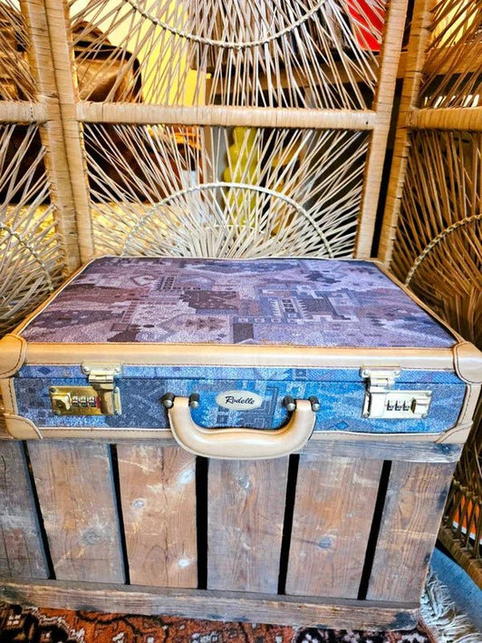 Vintage 80's Rodelle Aztec Tapestry Suitcase - Yatva