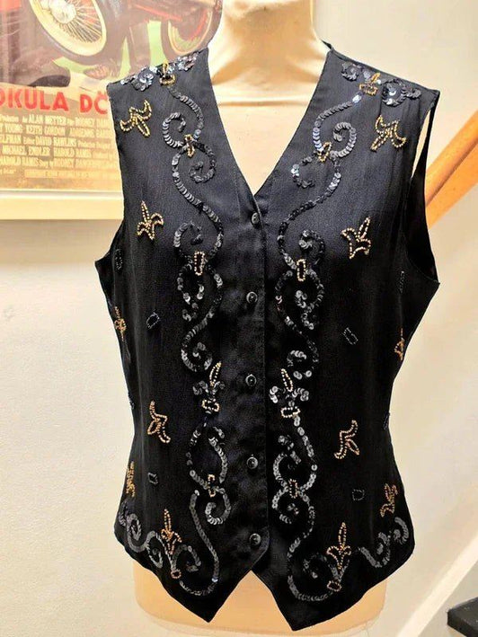 Vintage 80's Sequin Gillet / Waistcoat - Yatva