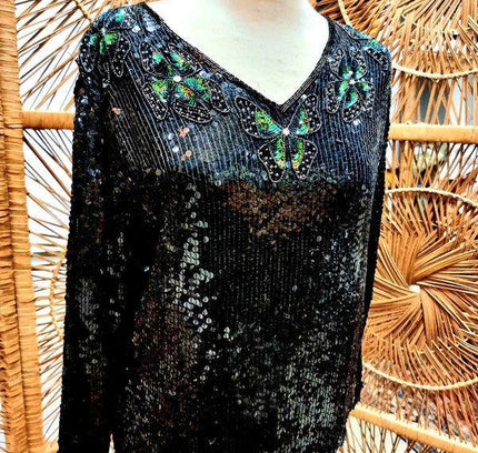 Vintage 80s Sequin Top - Yatva