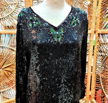 Vintage 80s Sequin Top - Yatva