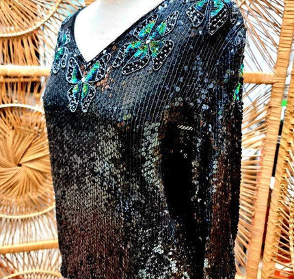 Vintage 80s Sequin Top - Yatva