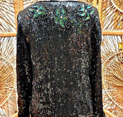 Vintage 80s Sequin Top - Yatva